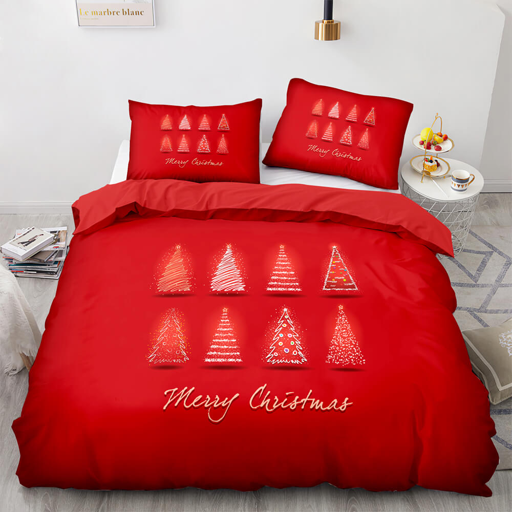 Merry Christmas Pattern Bedding Set Quilt Cover Without Filler (Online Order Only)