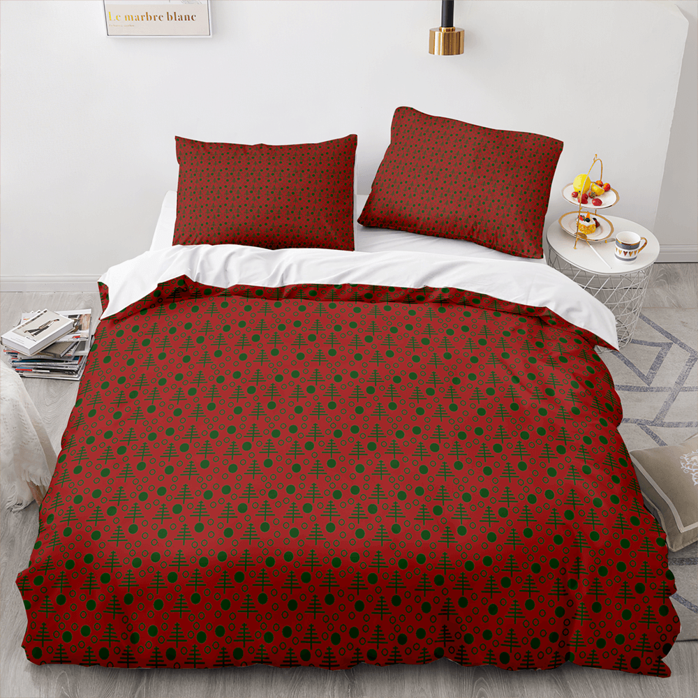 Merry Christmas Pattern Bedding Set Quilt Cover Without Filler (Online Order Only)