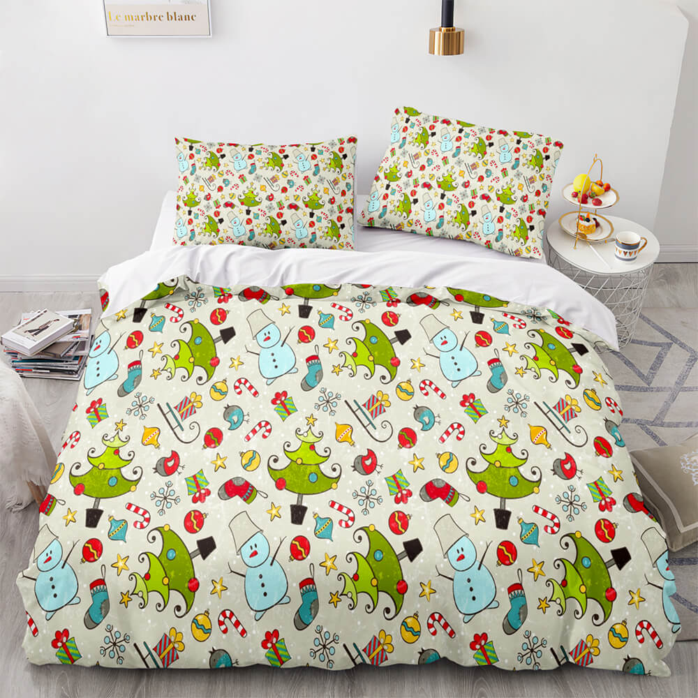Merry Christmas Pattern Bedding Set Quilt Cover Without Filler (Online Order Only)
