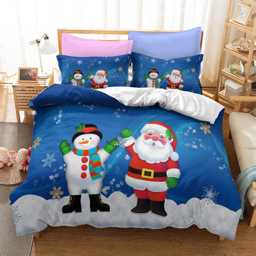 Christmas Santa Claus Pattern Bedding Sets Quilt Cover Without Filler (Online Order Only)