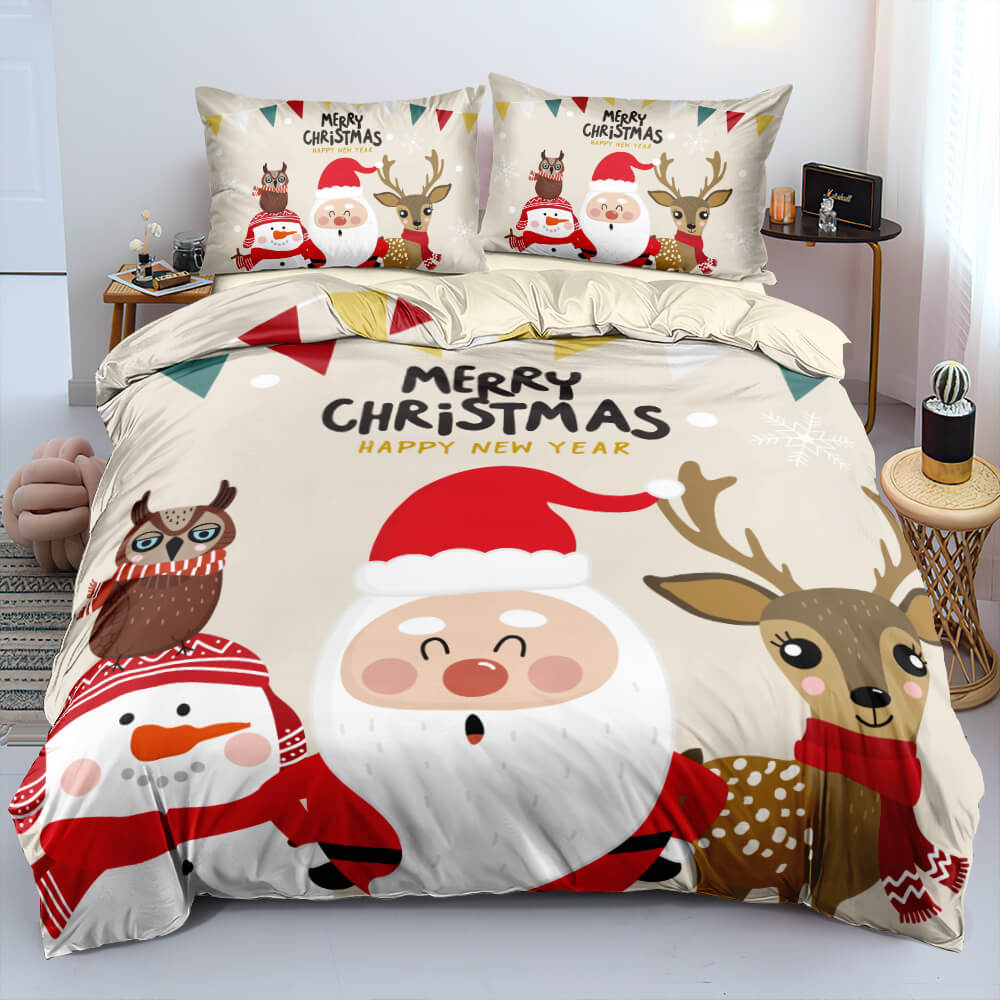 Christmas Santa Claus Pattern Bedding Sets Quilt Cover Without Filler (Online Order Only)