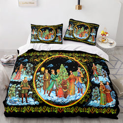 Christmas Script Bedding Sets Full Quilt Covers Without Filler (Online Order Only)
