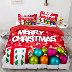 Christmas Script Bedding Sets Full Quilt Covers Without Filler (Online Order Only)