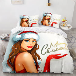 Christmas Script Bedding Sets Full Quilt Covers Without Filler (Online Order Only)