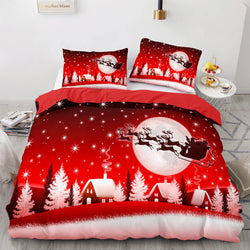 Christmas Script Bedding Sets Full Quilt Covers Without Filler (Online Order Only)