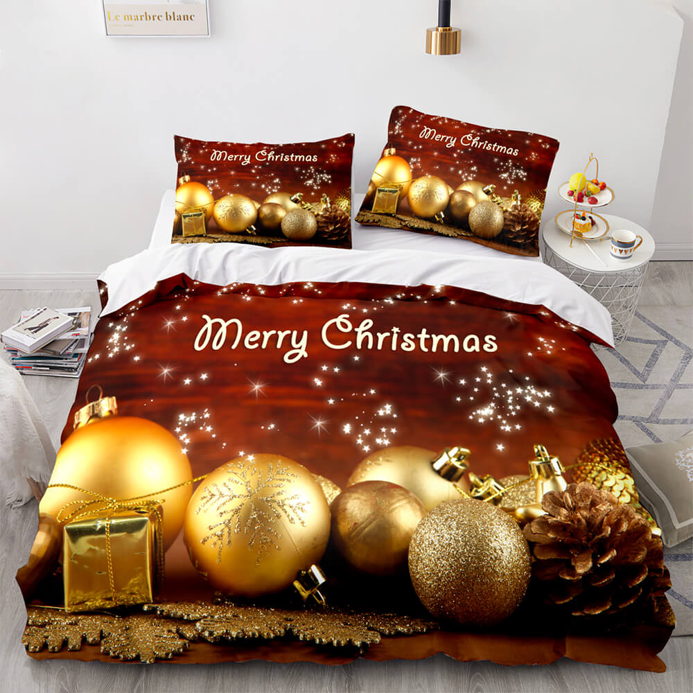 Christmas Script Bedding Sets Full Quilt Covers Without Filler (Online Order Only)