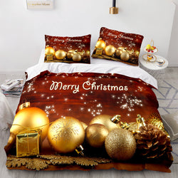 Christmas Script Bedding Sets Full Quilt Covers Without Filler (Online Order Only)