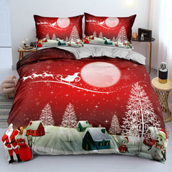 Christmas Snowman Pattern Bedding Sets Quilt Cover Without Filler (Online Order Only)