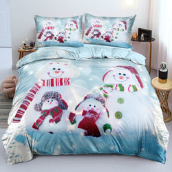 Christmas Snowman Pattern Bedding Sets Quilt Cover Without Filler (Online Order Only)