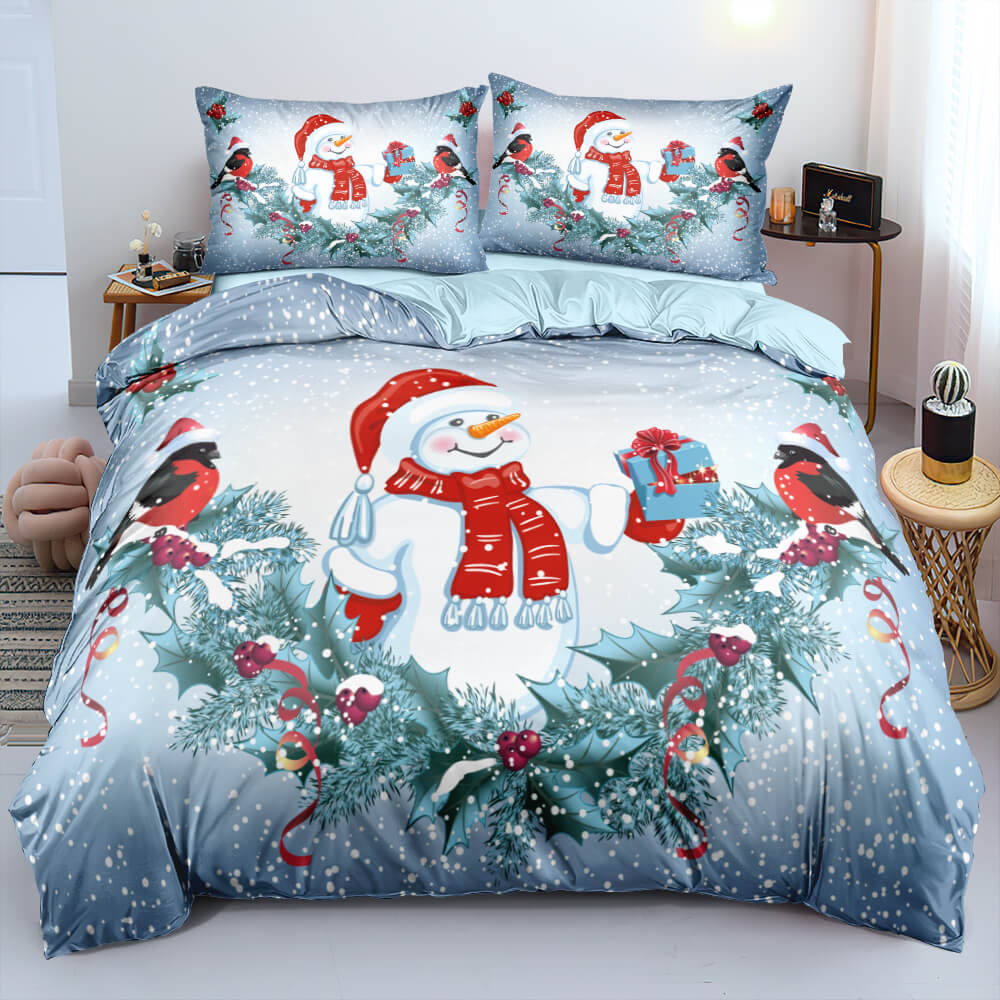 Christmas Snowman Pattern Bedding Sets Quilt Cover Without Filler (Online Order Only)