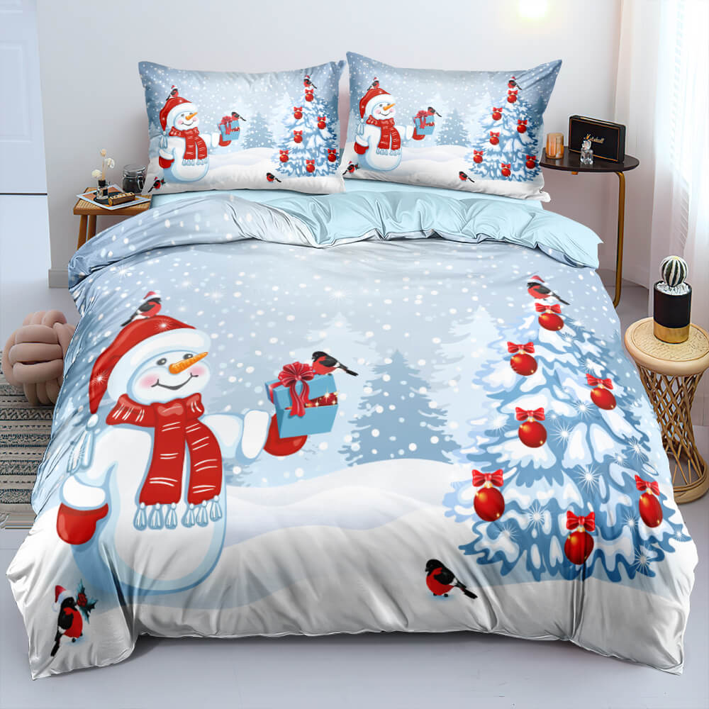 Christmas Snowman Pattern Bedding Sets Quilt Cover Without Filler (Online Order Only)