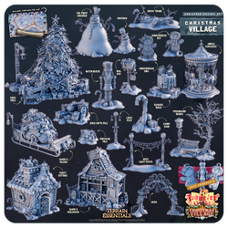 3D Printed Cast n Play Christmas Village Terrain Set 28mm 32mm D&D (Online Only)