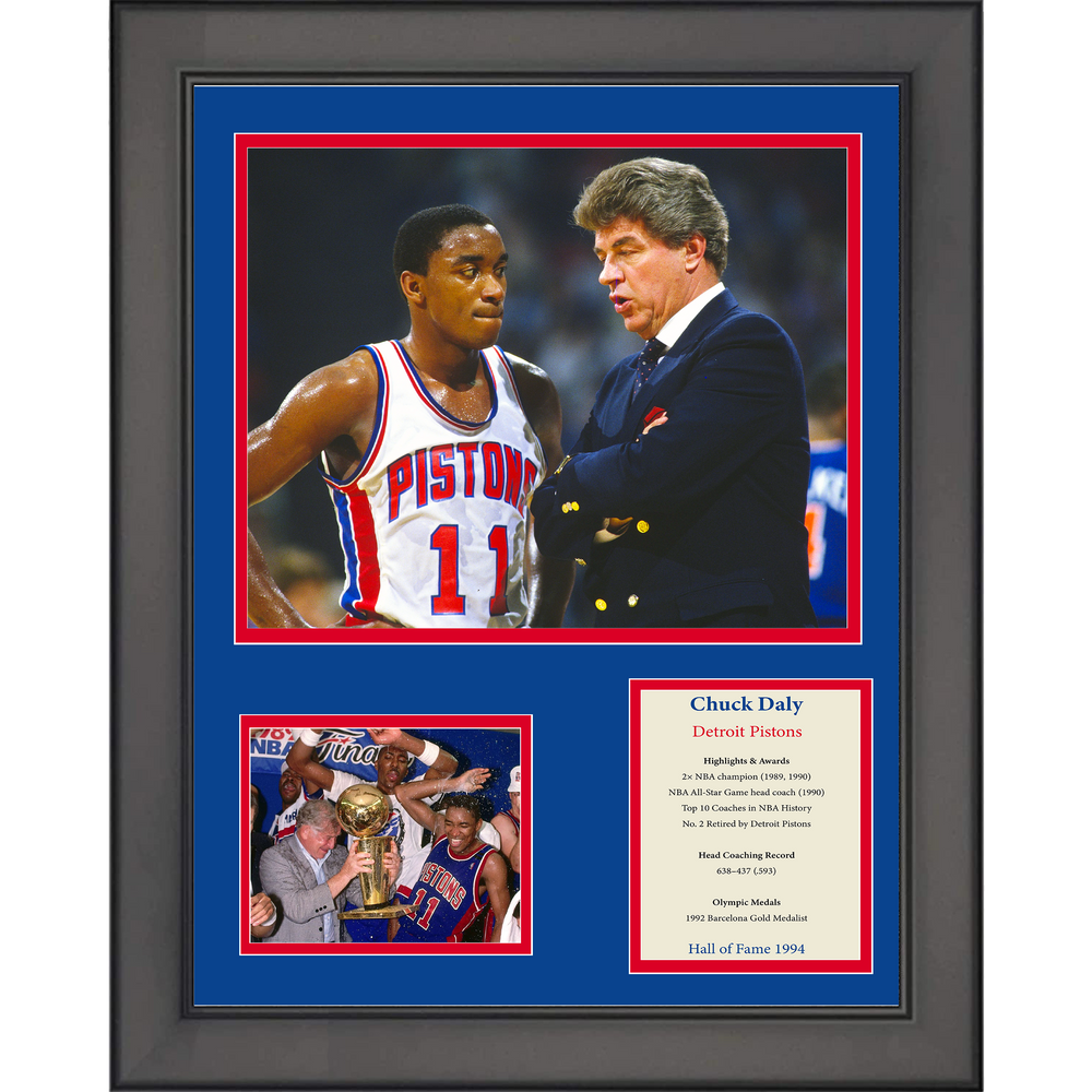 Framed Chuck Daly Hall of Fame Basketball 11"x14" Three Photo Collage (ONLINE ORDER ONLY)