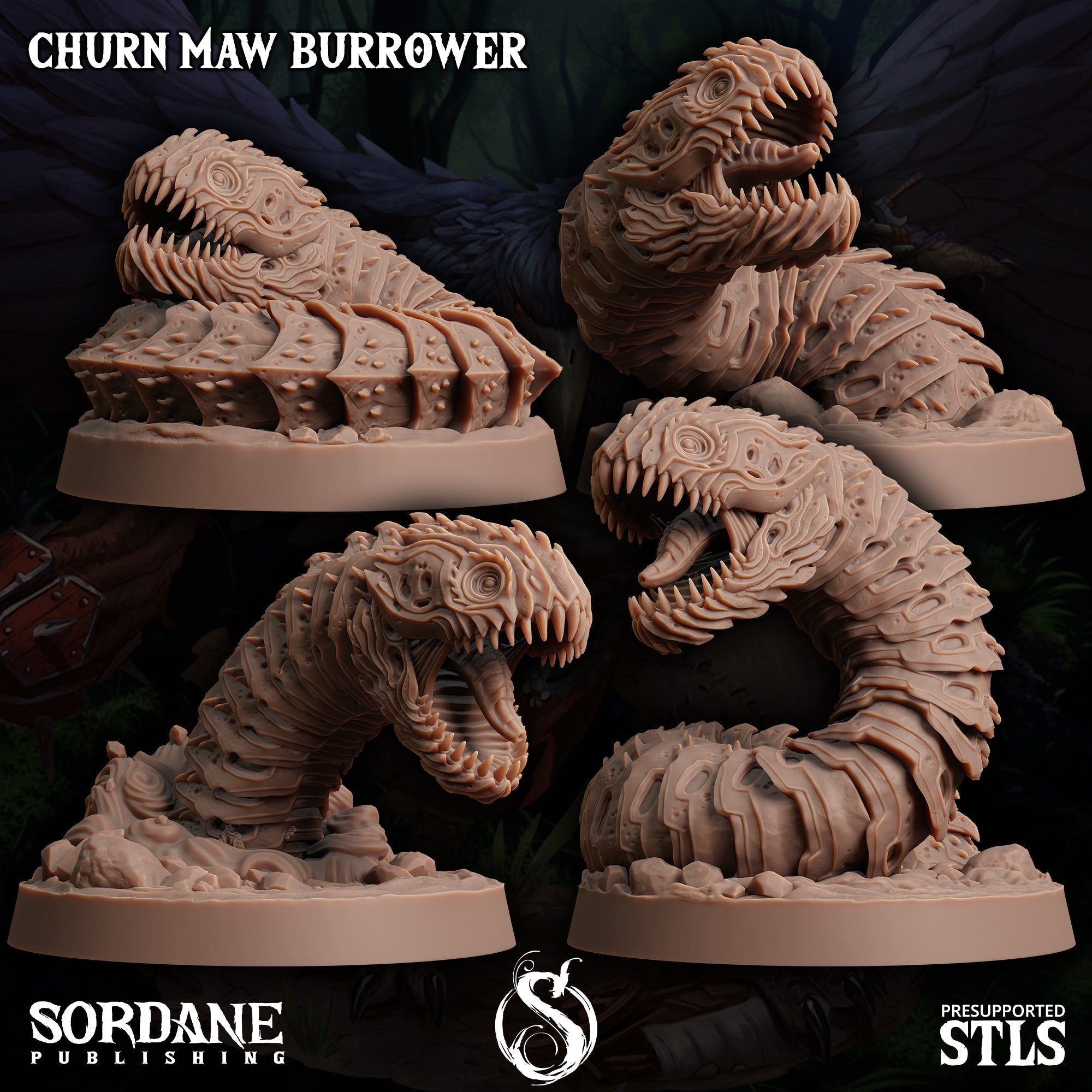 3D Printed Sordane Publishing Churn Maw Burrower Burrows Below 28 32mm D&D (Online Only)
