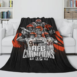 Cincinnati Bengals Blanket Flannel Fleece Throw Room Decoration (Online Order Only)