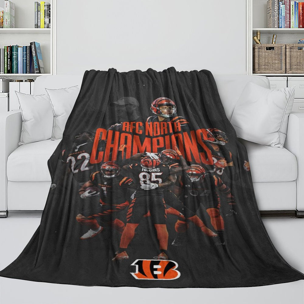 Cincinnati Bengals Blanket Flannel Fleece Throw Room Decoration (Online Order Only)