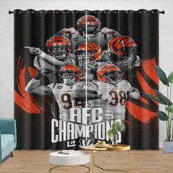 Cincinnati Bengals Curtains Blackout Window Drapes Room Decoration (Online Order Only)