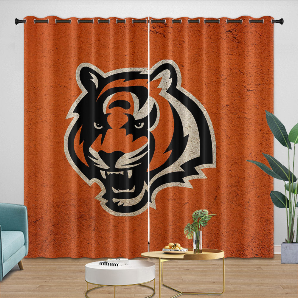 Cincinnati Bengals Curtains Blackout Window Drapes Room Decoration (Online Order Only)