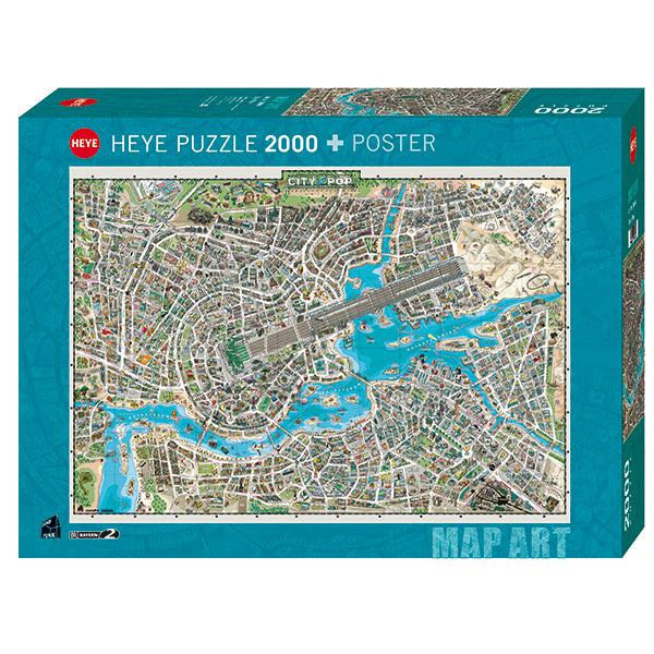 City of Pop Map Art 2000 Piece Jigsaw Puzzle Heye (ONLINE ORDER ONLY)