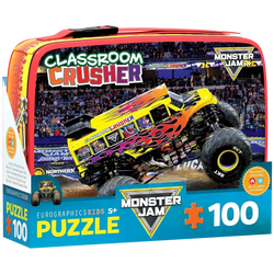 Classroom Crusher Monster Jam Lunch Bag & 100 Piece Jigsaw Puzzle Eurographics