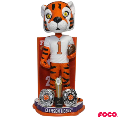 Clemson Tigers 2-Time National Champions Bobblehead (ONLINE ORDER ONLY)