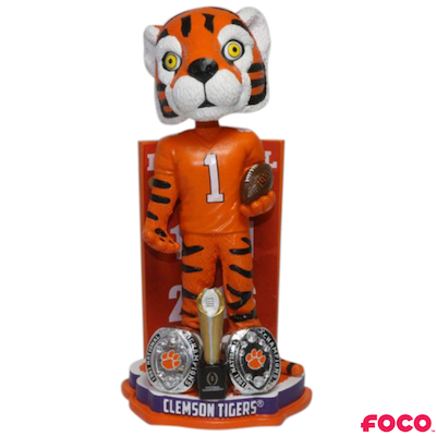 Clemson Tigers 2-Time National Champions Bobblehead (ONLINE ORDER ONLY)