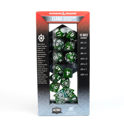 D&D Adventure Dice Set - Cleric Edition | Green 15pc Collection (ONLINE ORDER ONLY)