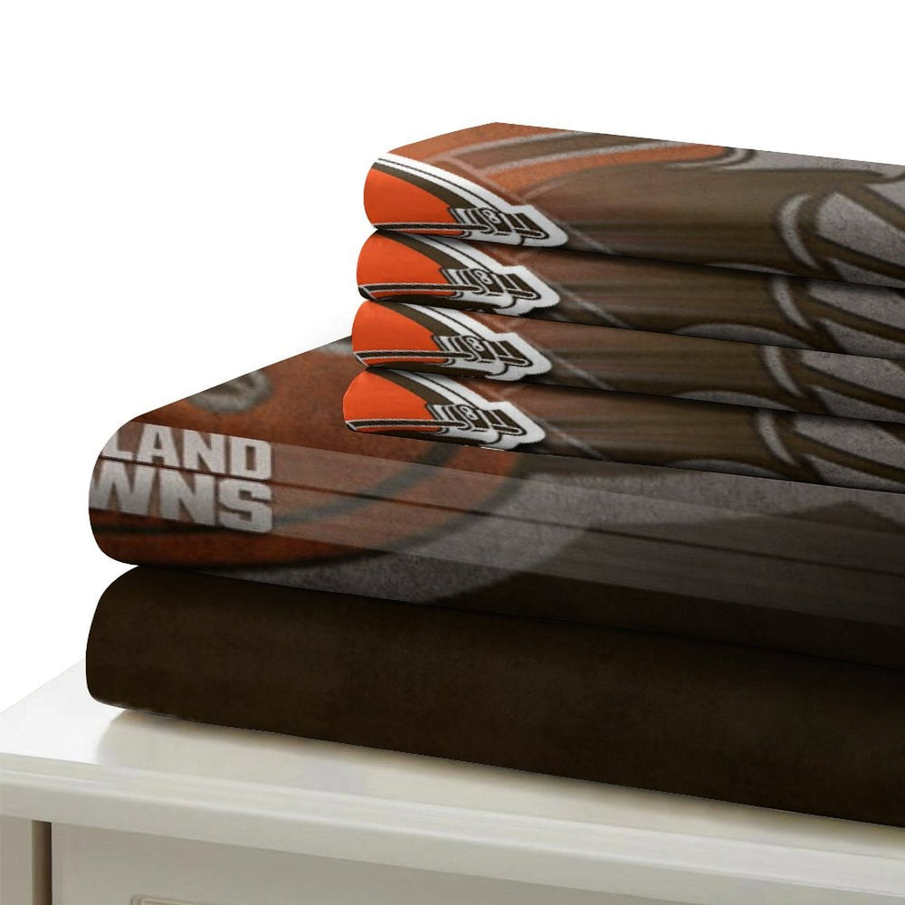 Cleveland Browns Bedding Set Duvet Cover Without Filler (Online Order Only)