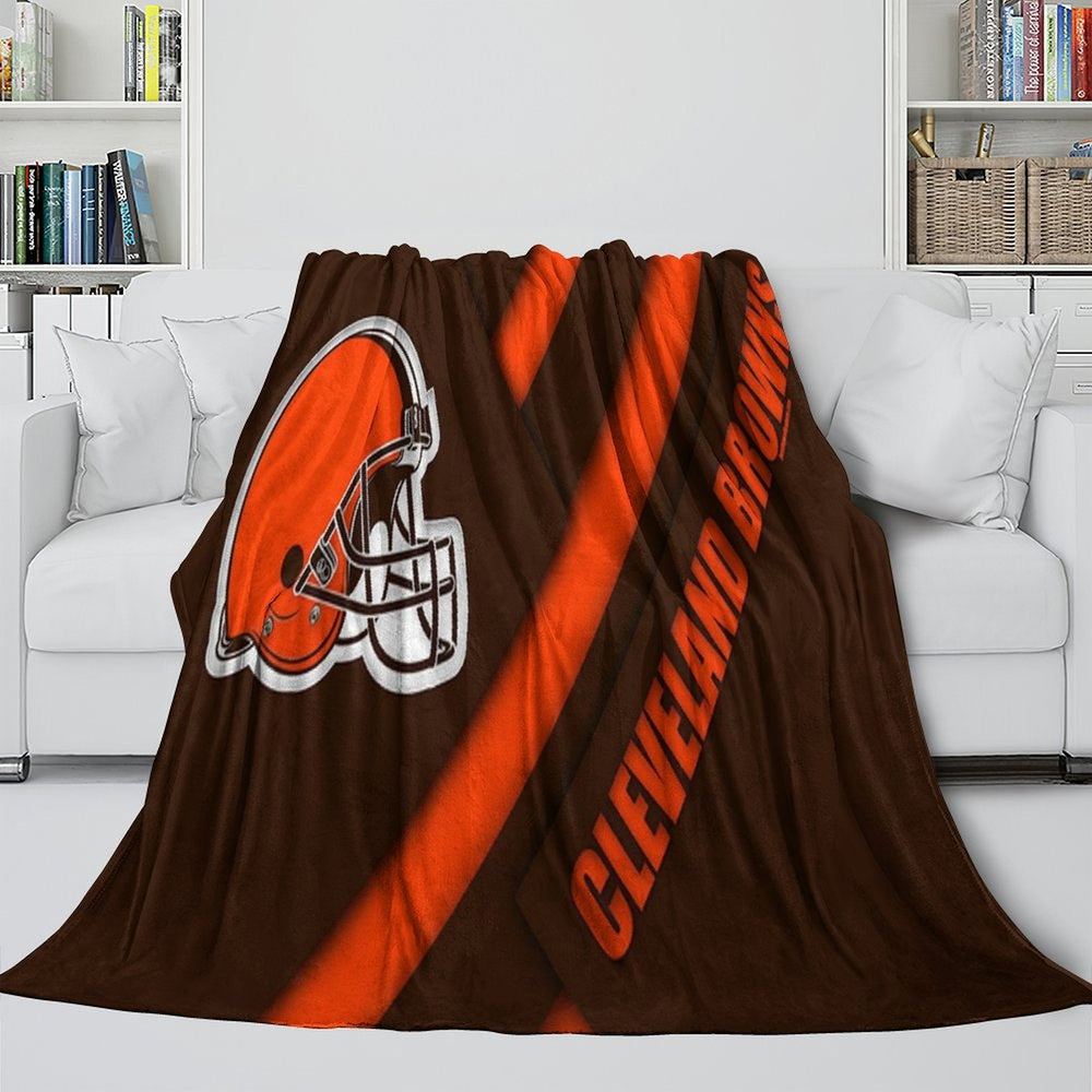 Cleveland Browns Blanket Flannel Fleece Throw Room Decoration (Online Order Only)