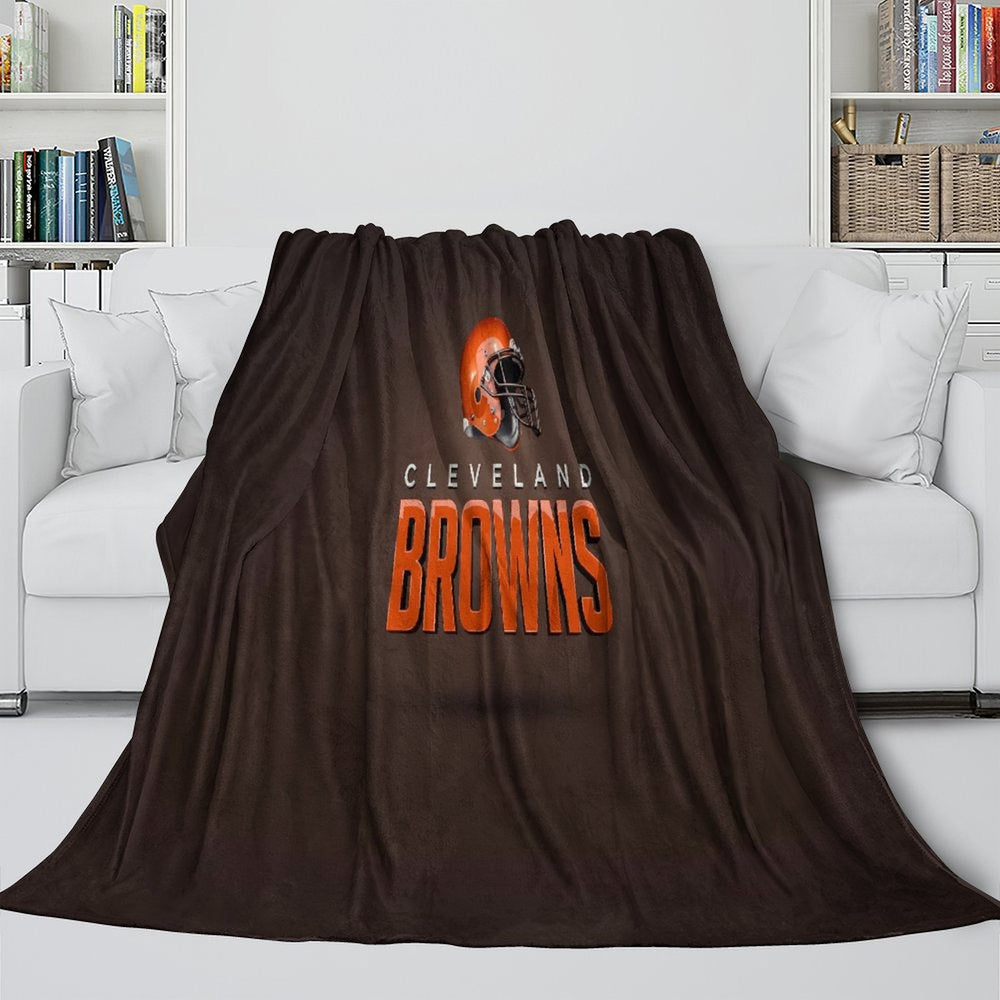 Cleveland Browns Blanket Flannel Fleece Throw Room Decoration (Online Order Only)