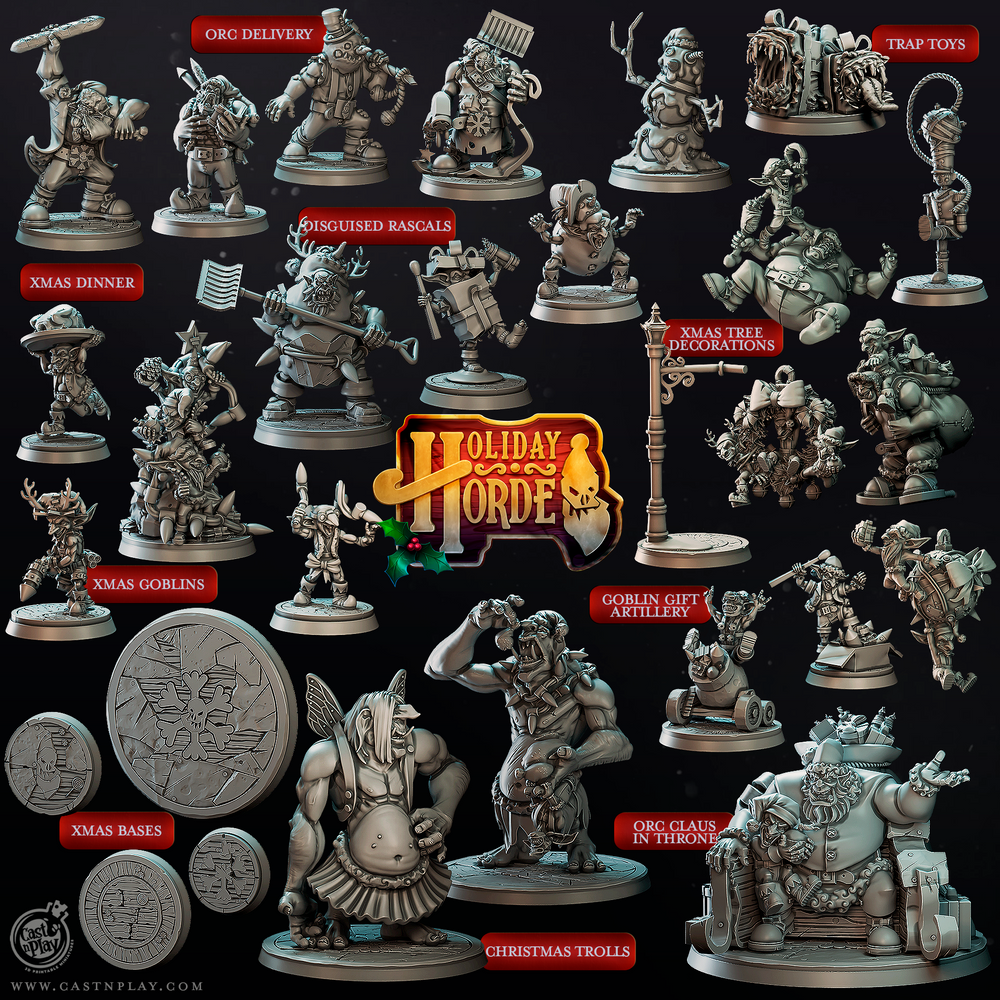 3D Printed Cast n Play Disguised Rascals Holiday Horde Set 28mm 32mm D&D (Online Only)