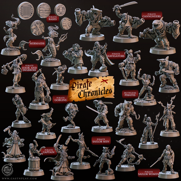 3D Printed Cast n Play Pirate Chronicles Collection 28mm 32mm D&D (Online Only)