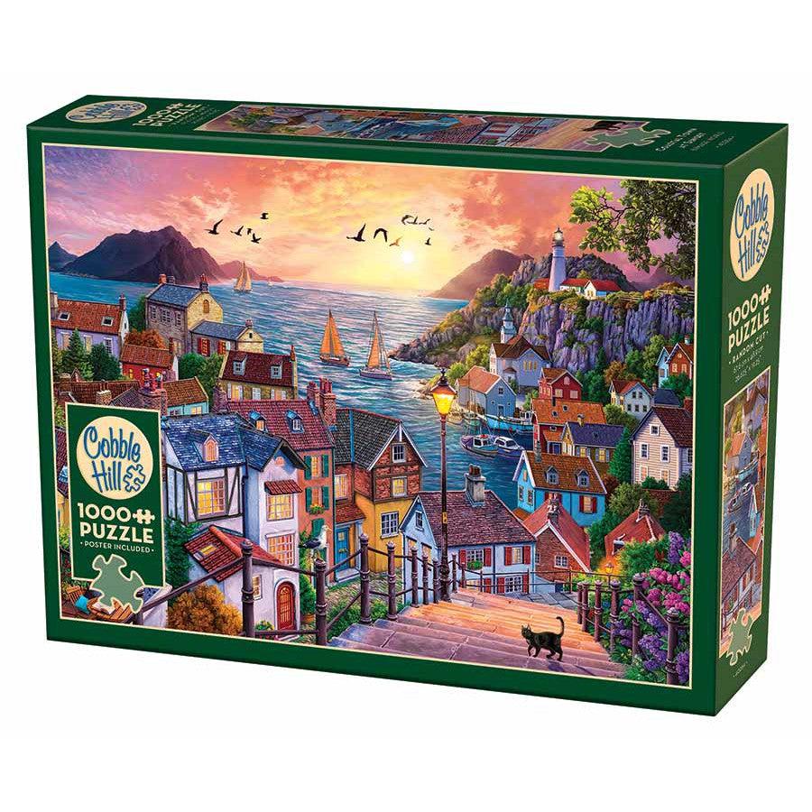 Coastal Town at Sunset 1000 Piece Jigsaw Puzzle Cobble Hill (ONLINE ORDER ONLY)