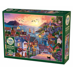 Coastal Town at Sunset 1000 Piece Jigsaw Puzzle Cobble Hill (ONLINE ORDER ONLY)