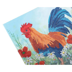 Cockerel in the Field Crystal Art Card Kit Craft Buddy (ONLINE ORDER ONLY)