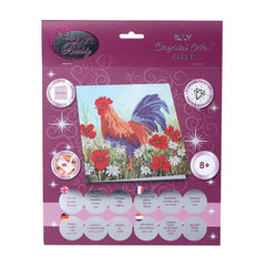 Cockerel in the Field Crystal Art Card Kit Craft Buddy (ONLINE ORDER ONLY)