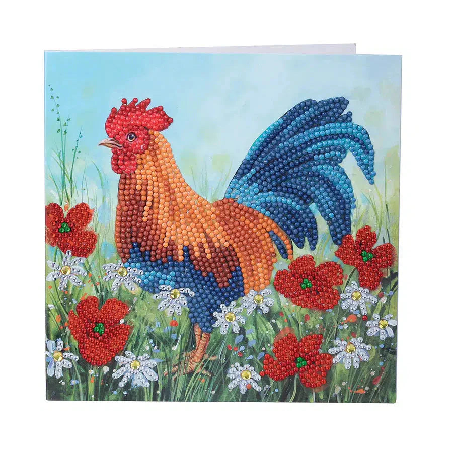 Cockerel in the Field Crystal Art Card Kit Craft Buddy (ONLINE ORDER ONLY)