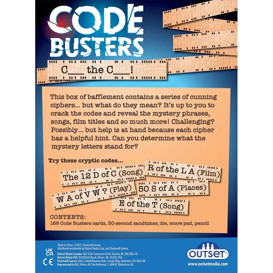 Code Busters - Mysteries & Ciphers Solving Game - Outset (ONLINE ORDER ONLY)