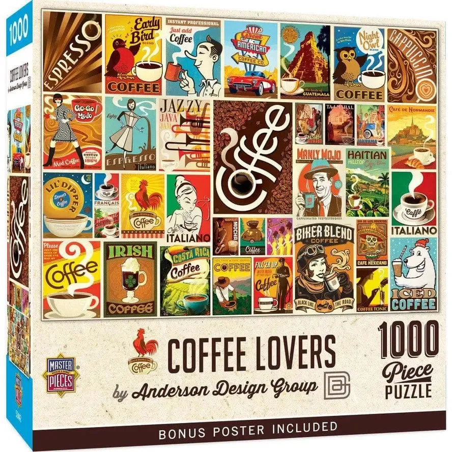 Coffee Lovers by Anderson Design 1000 Piece Jigsaw Puzzle MasterPieces (ONLINE ORDER ONLY)