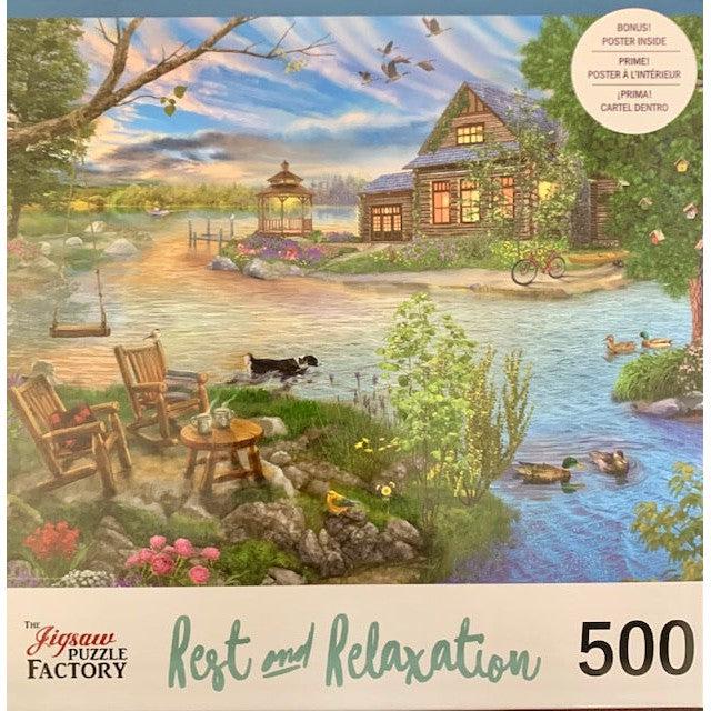 Coffee by the Lake Rest & Relax 500 Piece Jigsaw Puzzle Leap Year (ONLINE ORDER ONLY)