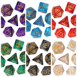 Giant Fighter Pearl Dice (7) with Gold Numbers JUMBO Dice Set (Available in Several Colors) (Online Only)