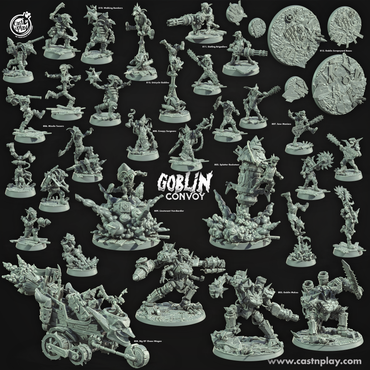 3D Printed Cast n Play Unicycle Goblins The Goblin Convoy 28mm 32mm D&D (Online Only)