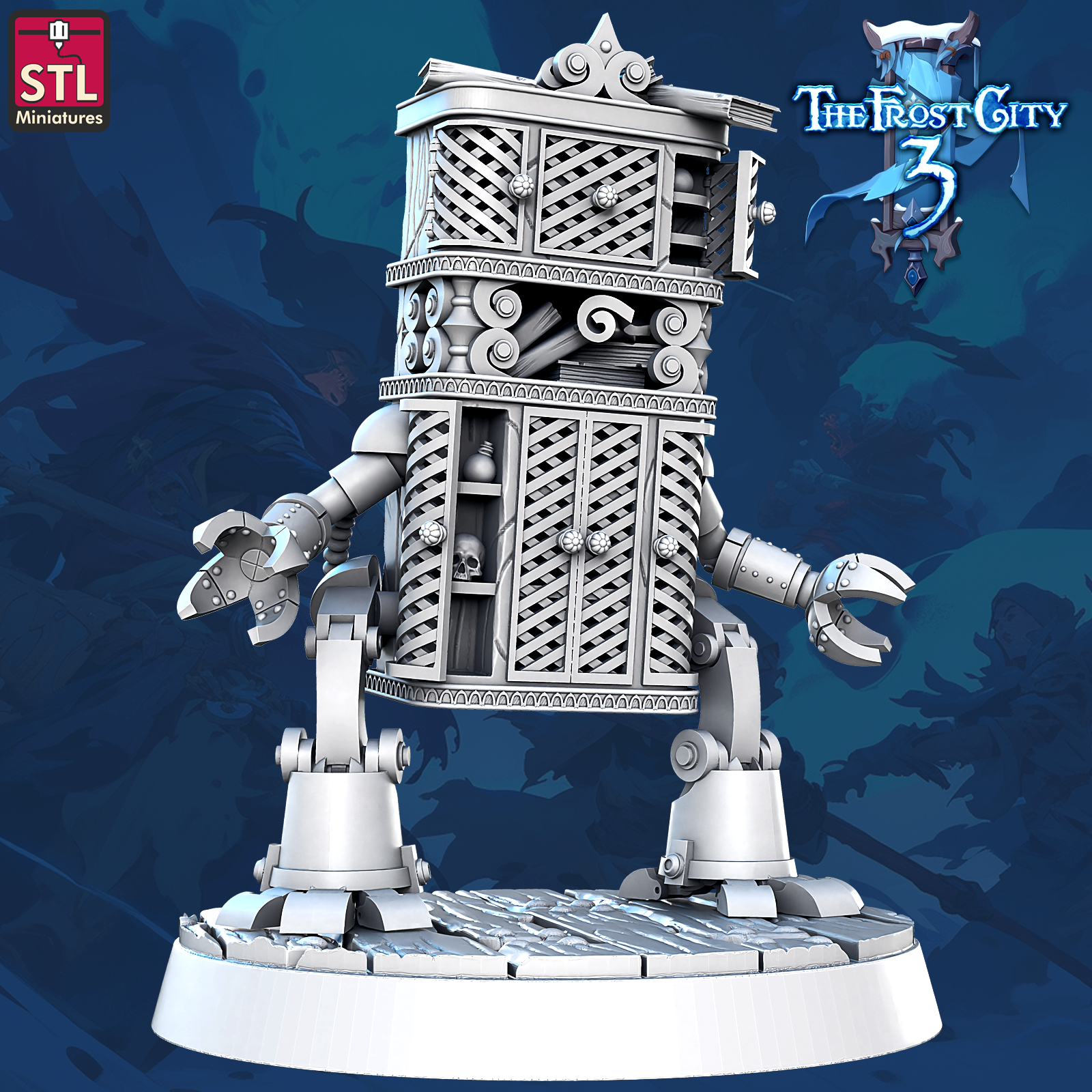 3D Printed STL Miniatures Collegium Porter Construct Core Characters The Frost City 3 28 - 32mm War Gaming D&D (Online Only)