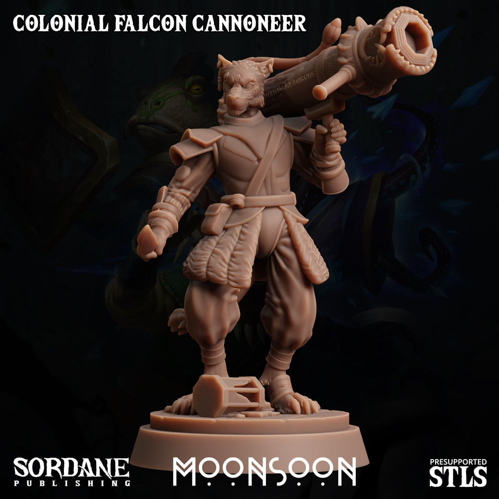 3D Printed Sordane Publishing Colonial Falcon Cannoneer Moonsoon 28 32mm D&D (Online Only)