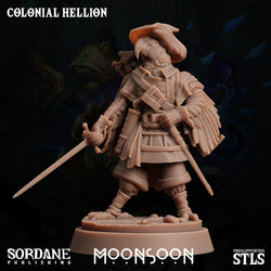 3D Printed Sordane Publishing Colonial Hellion Moonsoon 28 32mm D&D (Online Only)