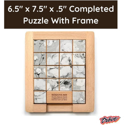 Color Flower vs Grayscale Dualities Sliding Wood Puzzle Trove