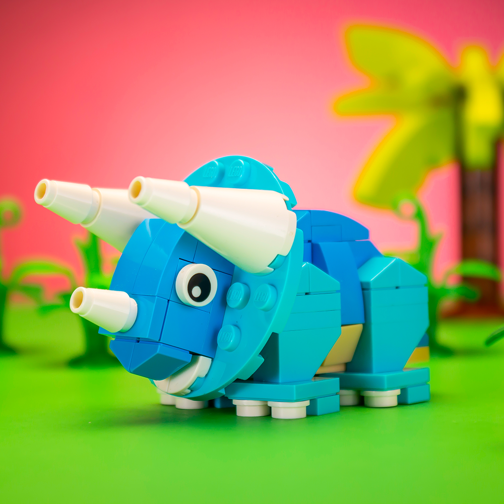 Triceratops - Custom Dinosaur Set made using LEGO parts - B3 Customs (Online Order Only)