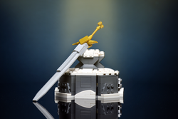 Custom Sword in the Stone MOC made using LEGO elements (Online Order Only)