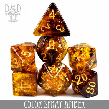 Color Spray Amber Dice Set (Online Order Only)