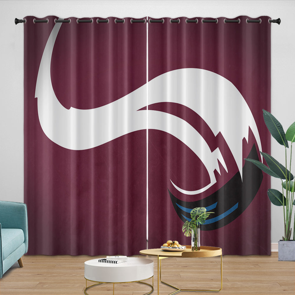 Colorado Avalanche Curtains Blackout Window Drapes Room Decoration (Online Order Only)